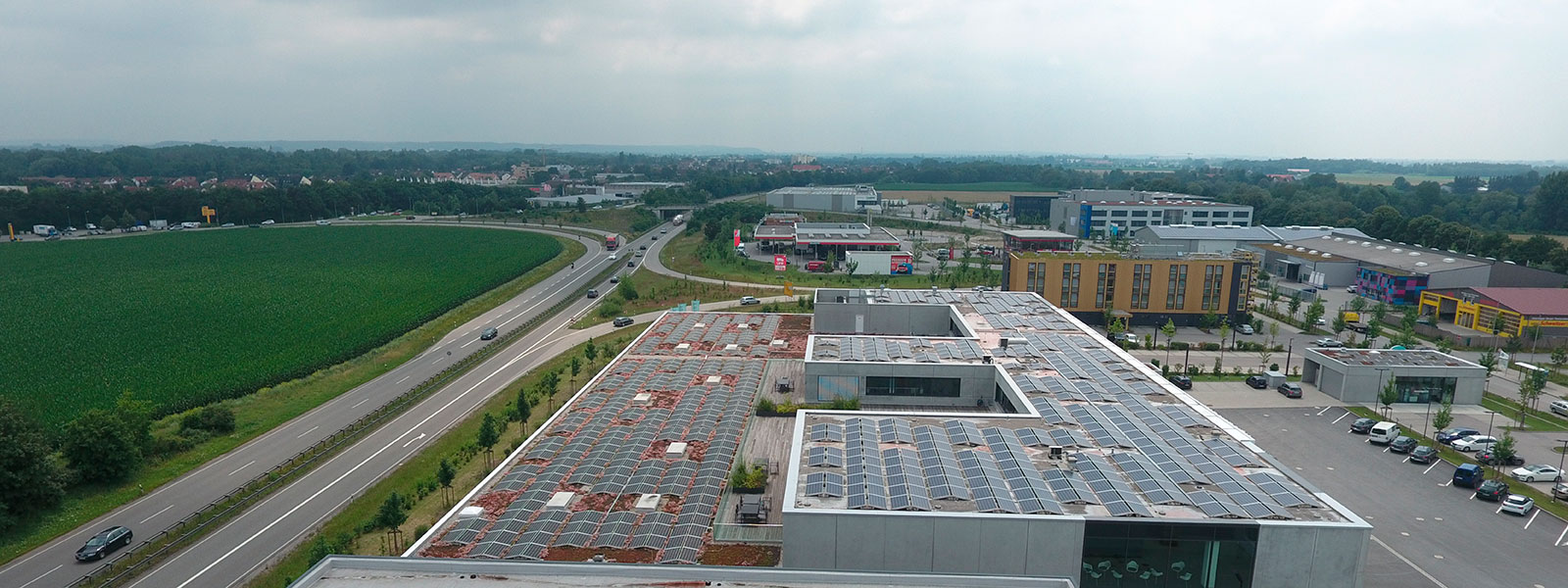 Blick auf das Heiderbeck Gebäude von oben